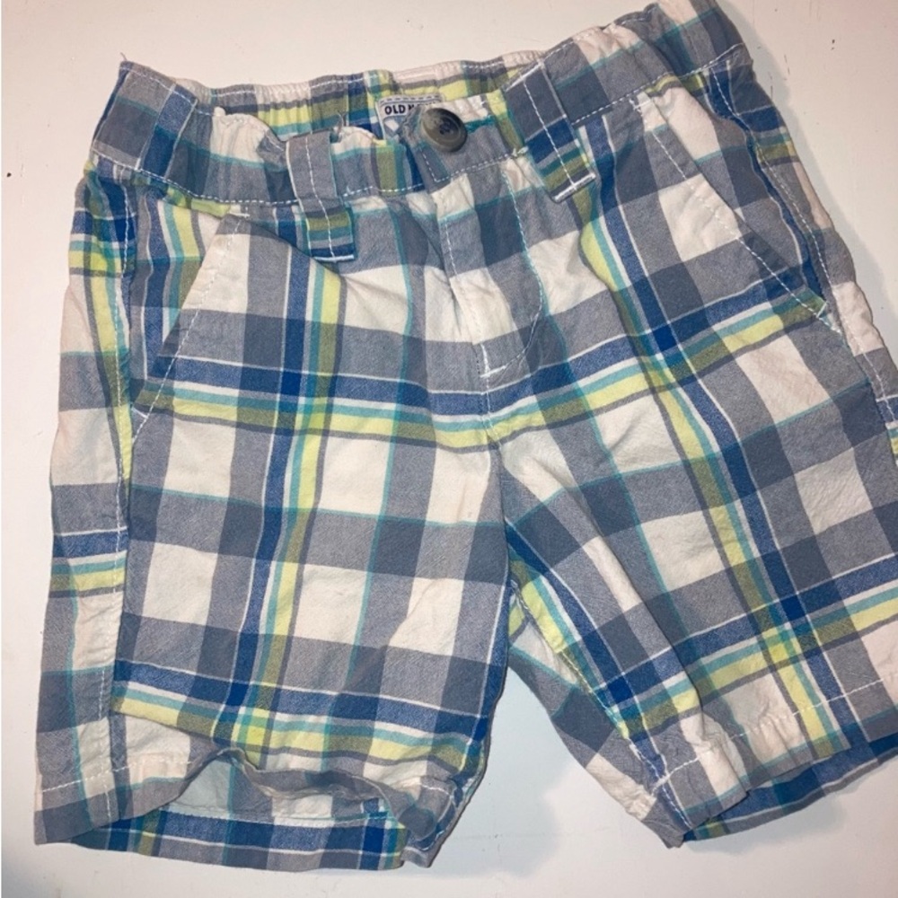 2T plaid blue boys shorts
